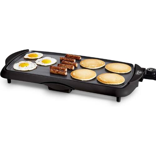 Front. GreenLife - GreenLife 20″ Extra Large Electric Griddle, PFAS & PFOA-Free Ceramic Nonstick, Temp Control, Removable Drip Tray, Black - Black.