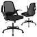 Front. Costway - Mesh Adjustable Rolling Computer Desk Chair with Flip-Up Armrests - Black.