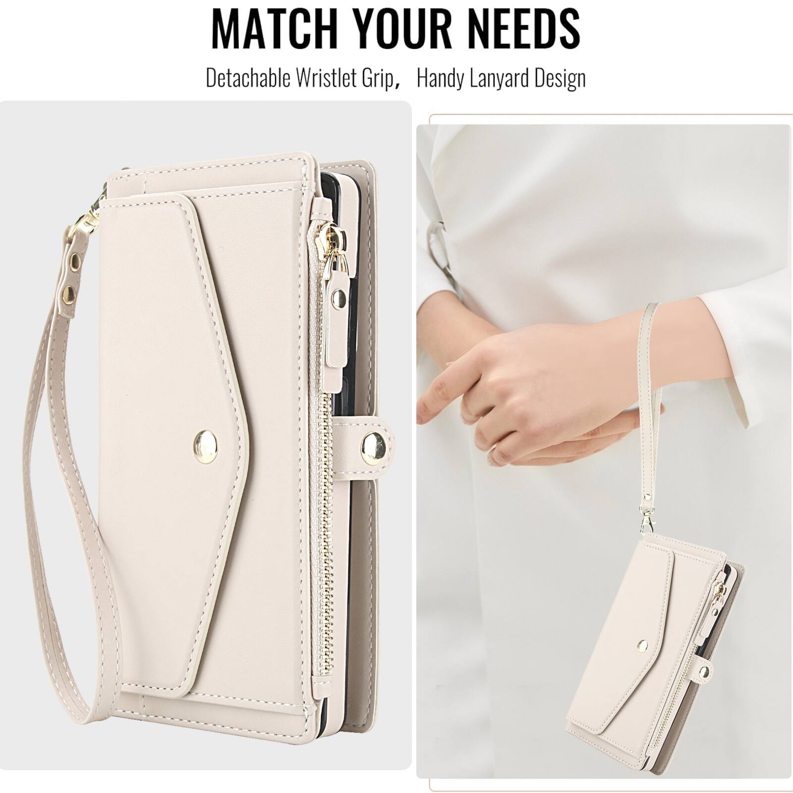 MATCH YOUR NEEDS  
Detachable Wristlet Grip, Handy Lanyard Design