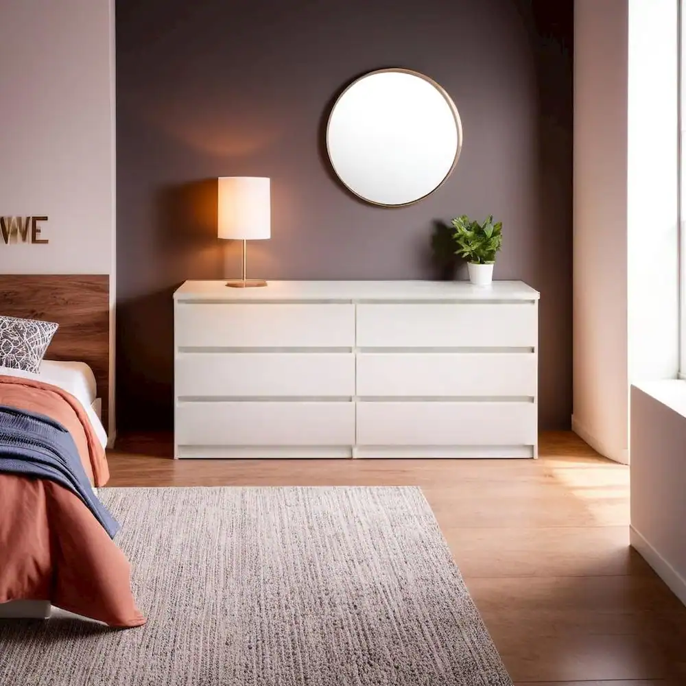 Alt View 2. FurniFact - Dresser for Bedroom – Modern Chest of Drawers with Spacious Storage – Stylish and Functional Dresser for Bedroom Clothes - White.