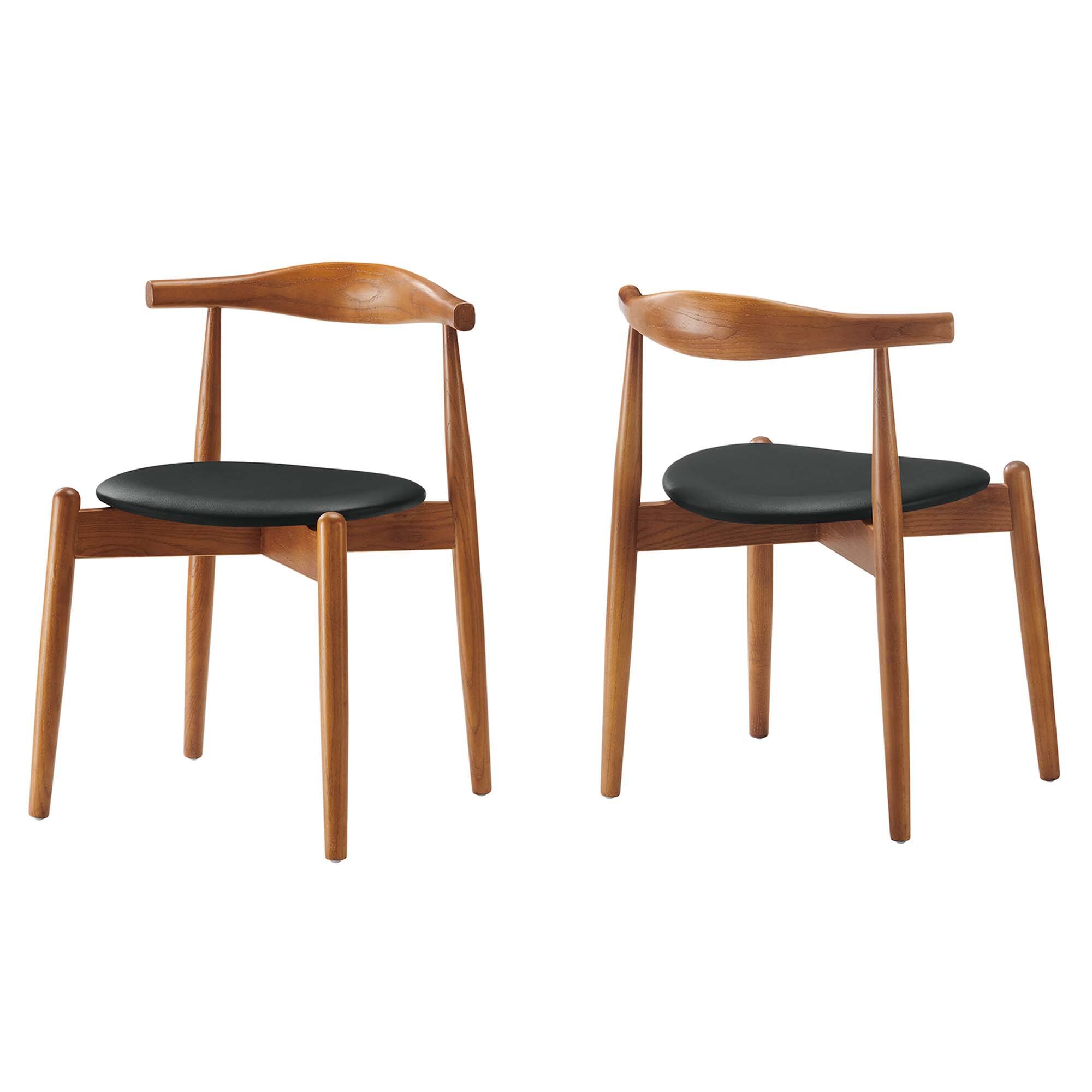 Angle. Modway - Stalwart Dining Side Chairs Set of 2 by Modway - Dark Walnut Black.