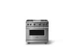 Front. Viking - 5.1 Cu. Ft. 36"W Freestanding LP Gas Sealed 4 Burner Range with Griddle - Stainless Steel - Stainless steel.