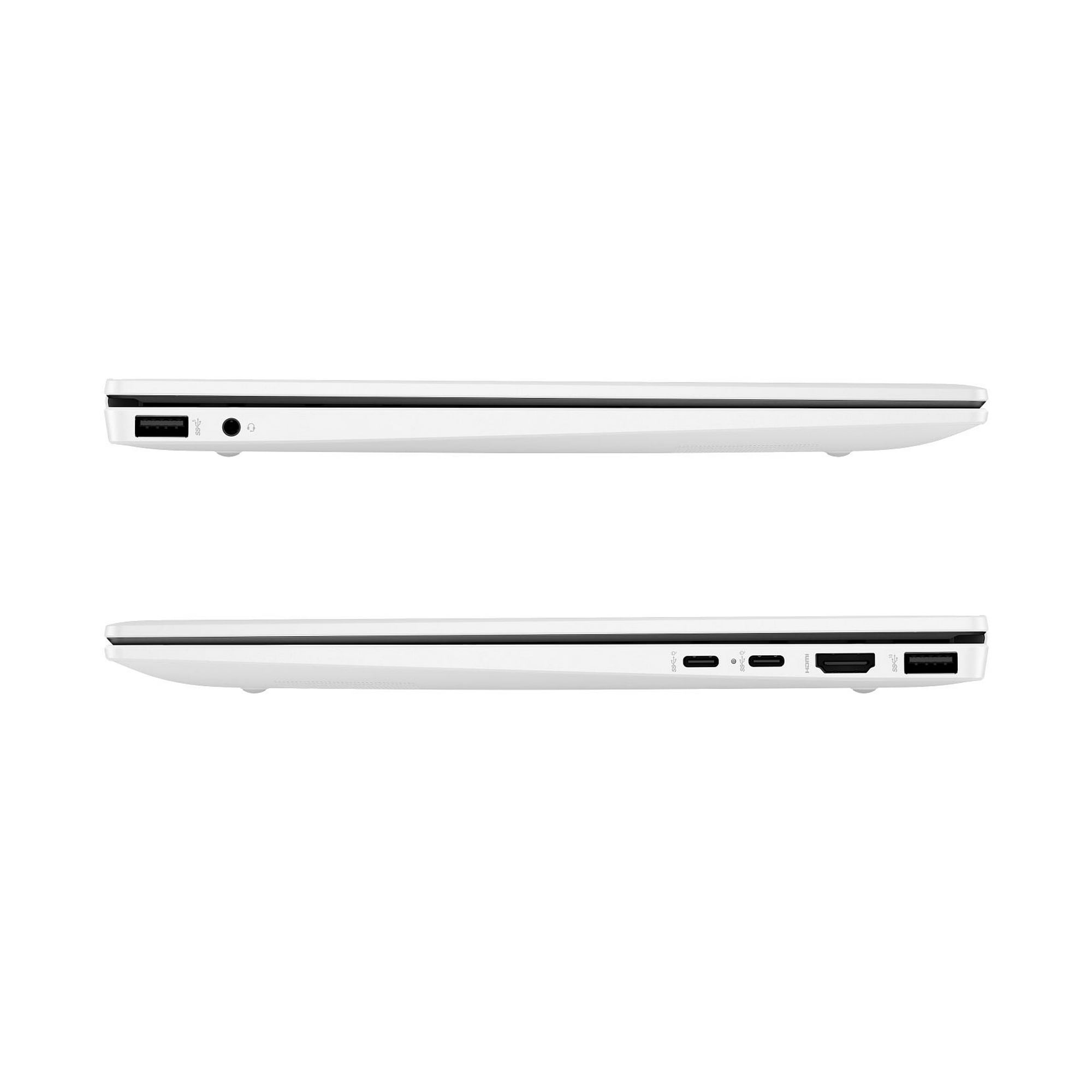 Angle. HP - HP OmniBook 7 Aero Laptop - 13.3" WQXGA - 32GB RAM, 1TB SSD - Windows 11 - White.