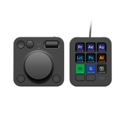 Logitech - MX Creative Console Programmable Keypad with 9 Customizable Keys & Control Dial for Graphic Design, Video Editing, more - Graphite - Front_Zoom
