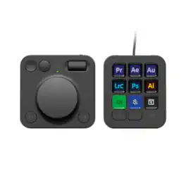 Logitech - MX Creative Console Programmable Keypad with 9 Customizable Keys & Control Dial for Graphic Design, Video Editing, more - Graphite