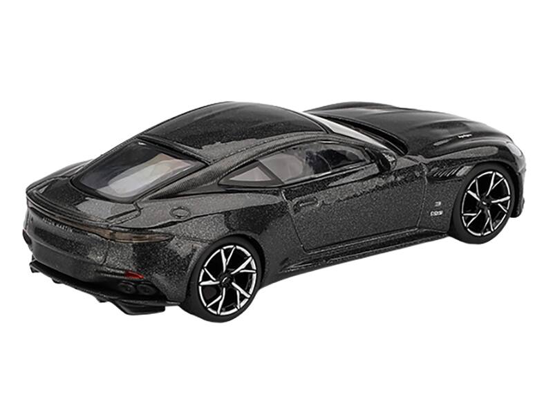 Left. Mini GT - Aston Martin DBS RHD (Right Hand Drive) "007 Edition" Black Metallic Limited Edition 1/64 Diecast Model Car by Mini GT - Black.