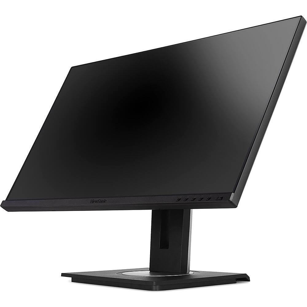 The image features a ViewSonic 1739 monitor sitting on a black stand. The monitor is turned off, and the stand is positioned on a white background.