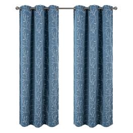 RT Designers Collection - RT Designer Collection Luciana Embroidered Blackout Luxurious Decorative Grommet Curtain Panel 54" x 84" Wedgwood - Wedgewood
