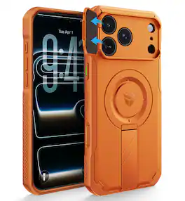 Dexnor - Rugged Case for iPhone 17 Pro Max/18 Pro Max with Camera Cover & Camera Control Button Protector,Compatible with MagSafe - Horizon Orange