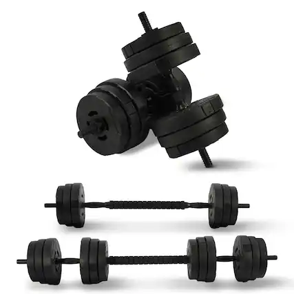 Front. Fitvids - Fitvids 2 in 1 Adjustable Dumbbell Set, 60lbs Free Weights Set with Connector - black.