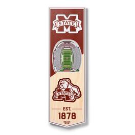 YouTheFan - Mississippi State Bulldogs 6'' x 19'' 3D StadiumView Banner - Multicolor