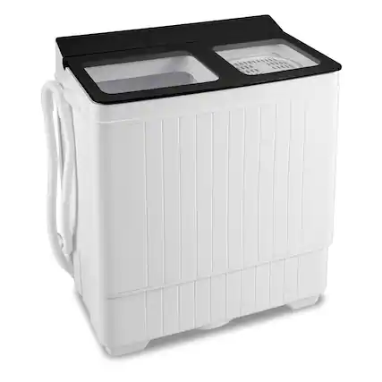Front. Costway - Costway Portable Washing Machine with 18 LBS Washer 8 LBS Spinner Combo Twin Tub Washer - Black & White.