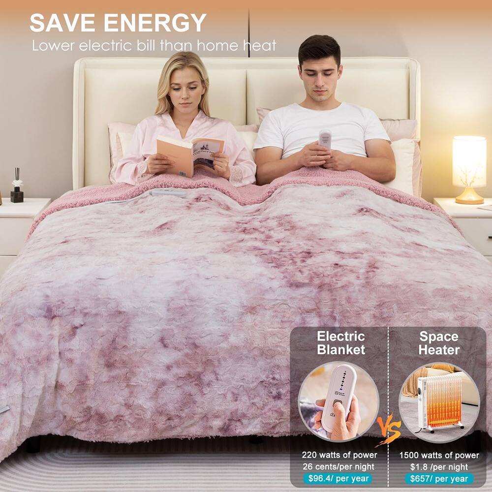 SAVE ENERGY  
Lower electric bill than home heat  

Electric Blanket  
220 watts of power  
26 cents/per night  
$96.4/ per year  

Space Heater  
1500 watts of power  
$1.8/ per night  
$657/ per year
