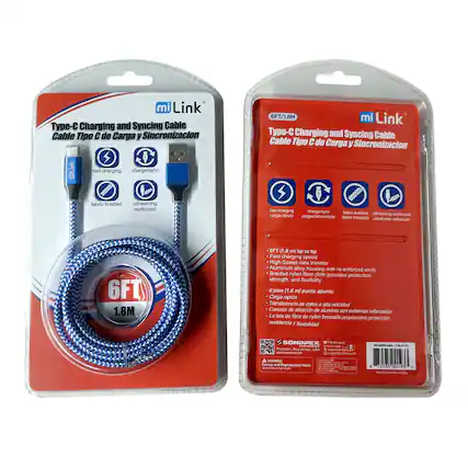 mi Link Type-C Charging and Syncing Cable
Cable Tipo C de Carga y Sincronización
- 6FT/1.8M
- Fast charging
- Charge/sync
- Fabric braided
- Ultrastrong reinforced
6 pies (1.8 m) punta a punta
Carga rápida
Transferencia de datos a alta velocidad
Carcasa de aluminio con extremos reforzados
La tela de fibra de nylon trenzada proporciona protección, resistencia y flexibilidad
SONDEX
Modelo: C48473
Código de barras: 72535 00193 3