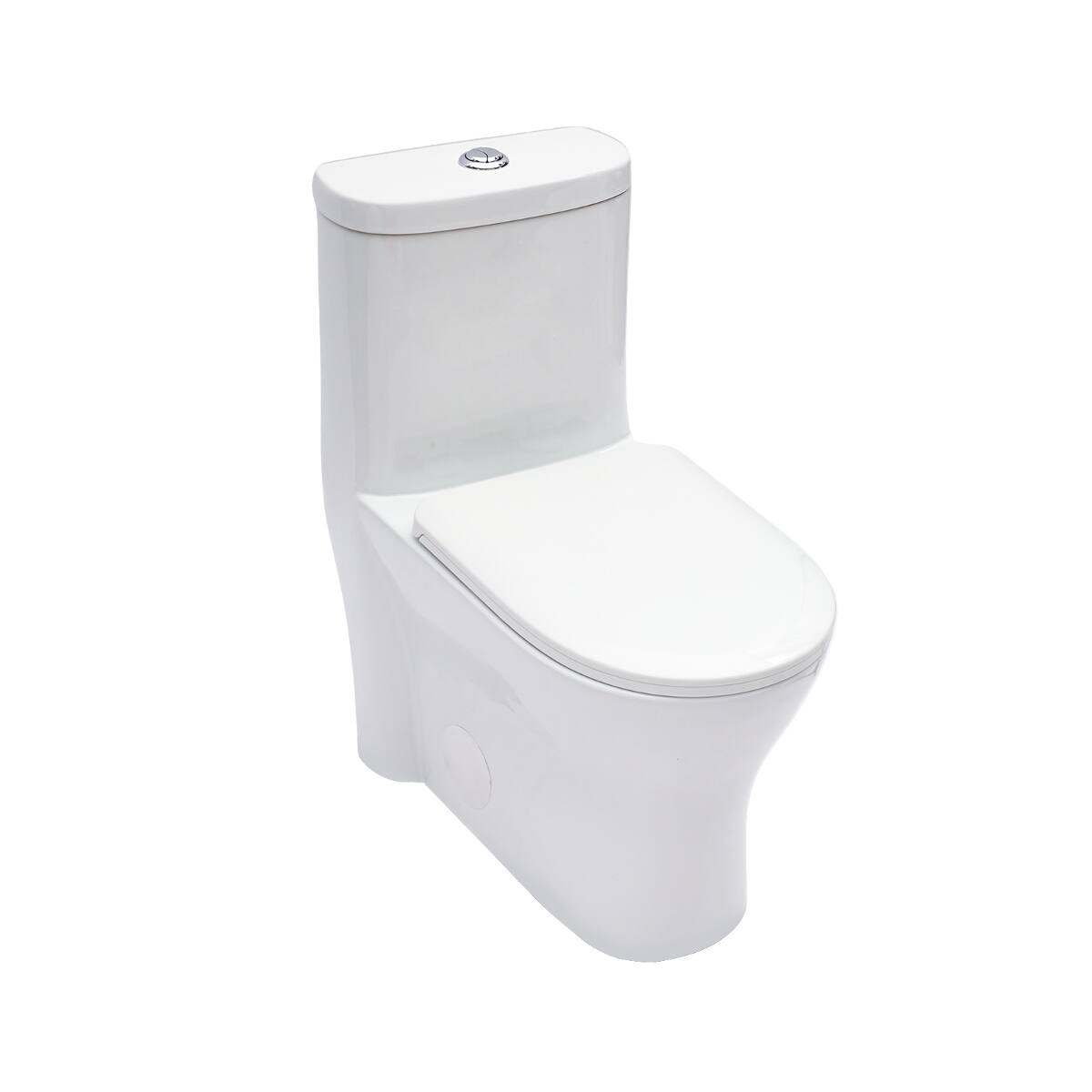 Alt View 10. Loheer - Loheer One Piece Toilet, White Ceramic Bathroom Toilet, Twelve Inch Rough In Dual Flush - White.