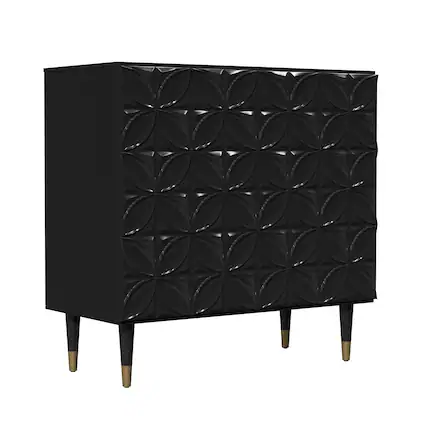 Front. Boyel Living - 2 Door Locker Accent Cabinet - Black.
