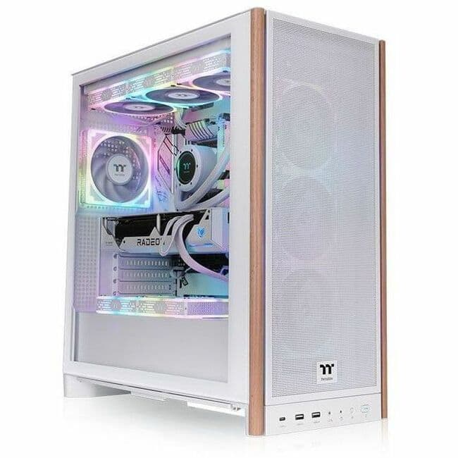 Thermaltake - S370 WS Computer Case - White - Wood - 4 x 120mm Fan(s) Installed - Mini ITX, Micro ATX, ATX, EATX - White