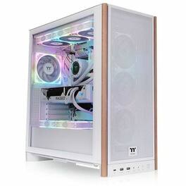 Thermaltake - S370 WS Computer Case - White - Wood - 4 x 120mm Fan(s) Installed - Mini ITX, Micro ATX, ATX, EATX - White