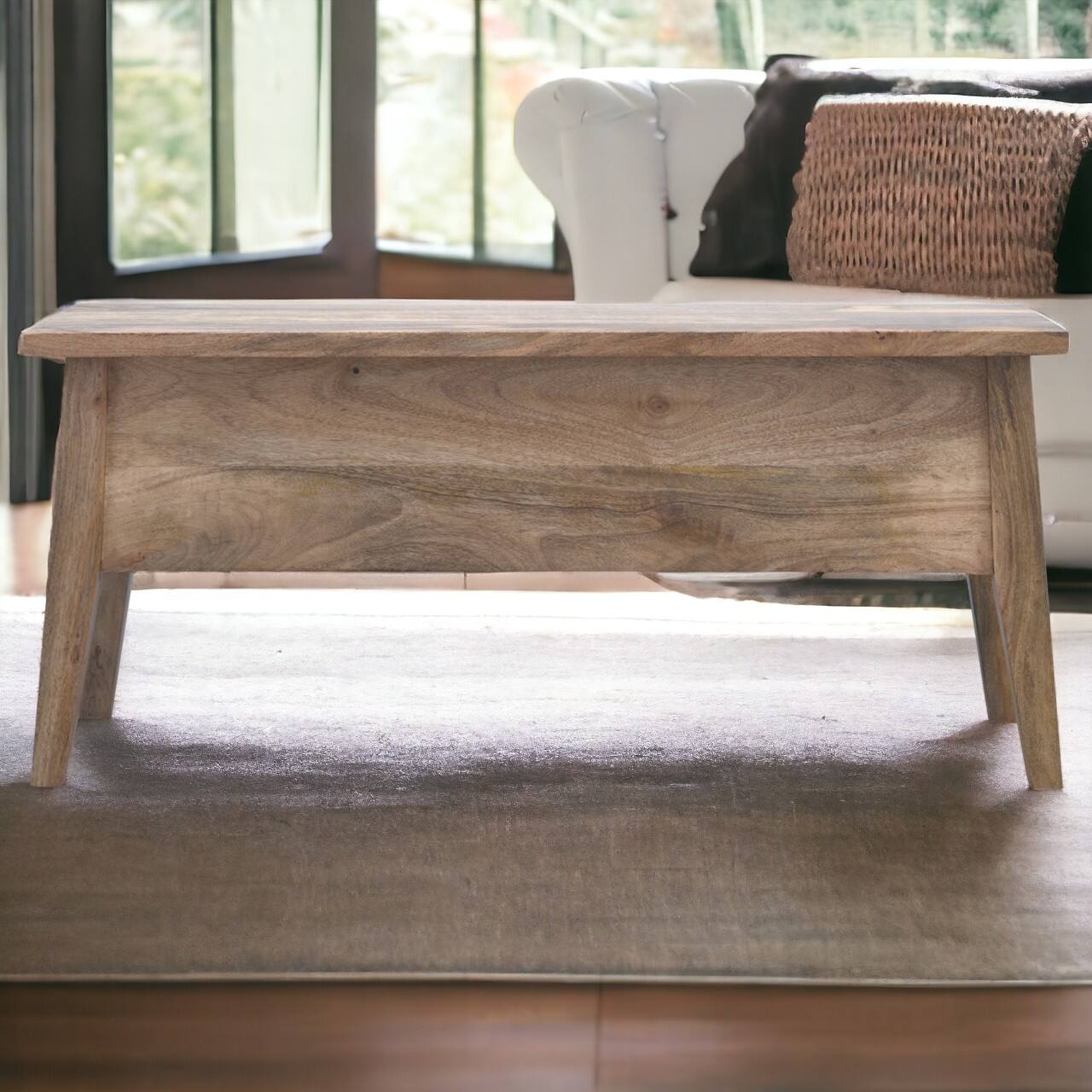 Alt View 6. Artisan Furniture - Artisan Furniture Solid Wood Solid Wood Lid Up Storage Bench, 1 Box, Brown - Brown.