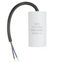 Unique Bargains - 12uF CBB60 Run Capacitor, AC 450V 2 Wires 50/60Hz Cylinder 73x37mm for Air Compressor, Water Pump - White