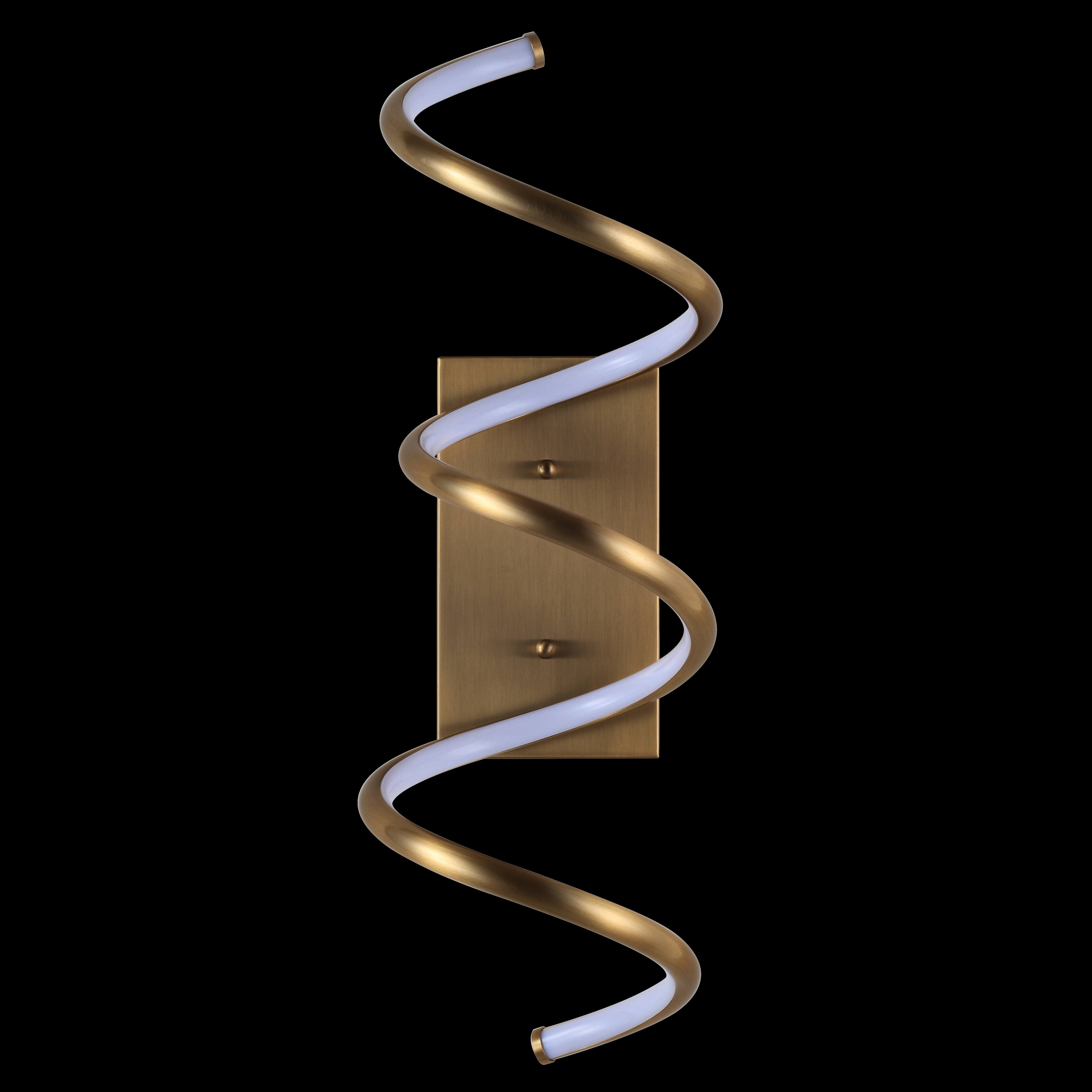Alt View 8. Jonathan Y - Scribble 7" Modern Metal Integrated LED Vanity Light Sconce, Gold - Gold.