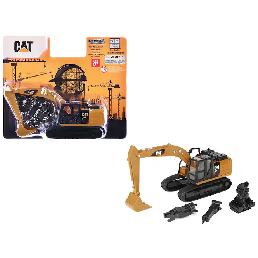 Door Master Back Box Diecast Masters CAT Caterpillar 320F L Excavator with Interchangeable ...