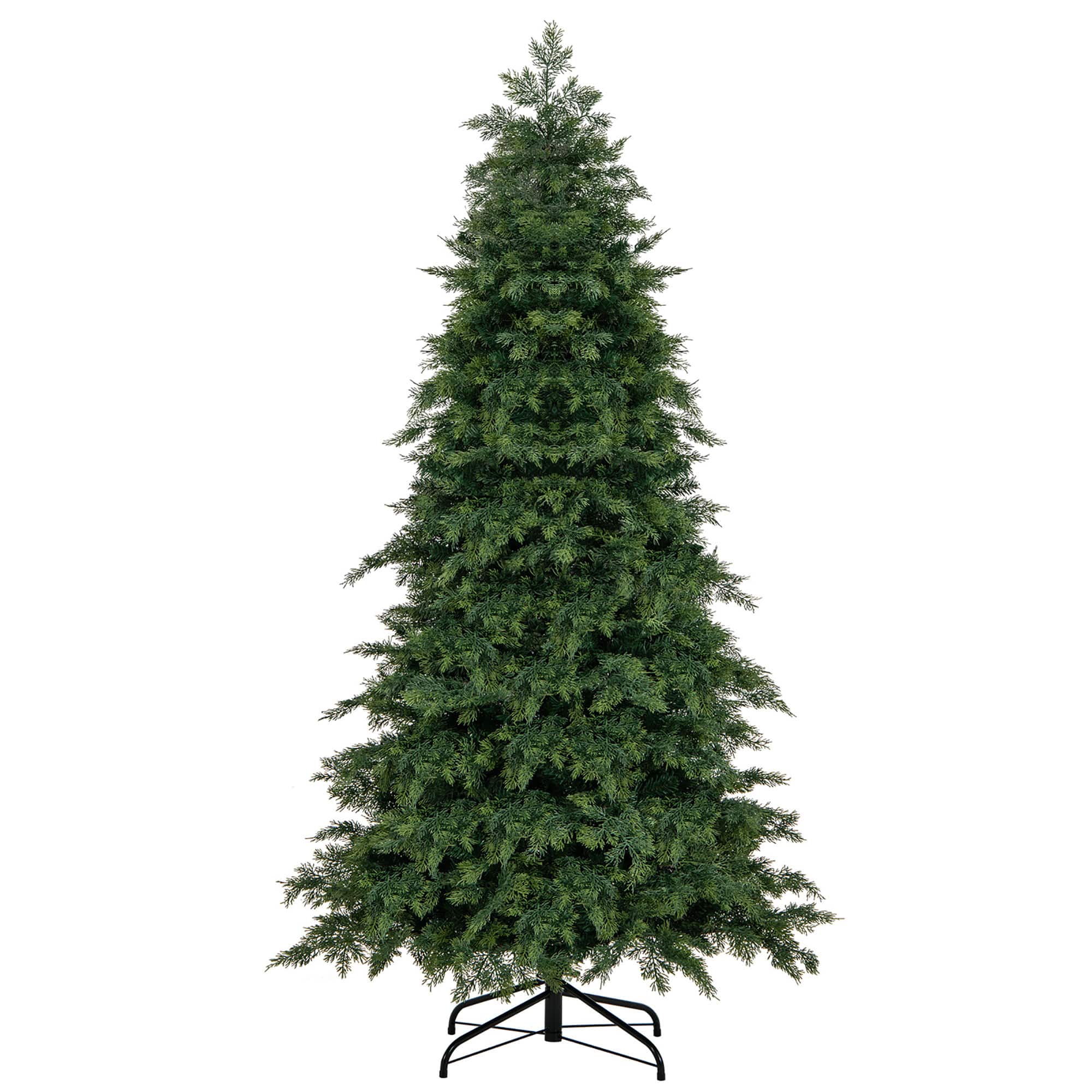 Gymax - 6 FT Artificial Xmas Tree w/ 721 PE PVC Branch Tips & Folding Metal Stand - Green