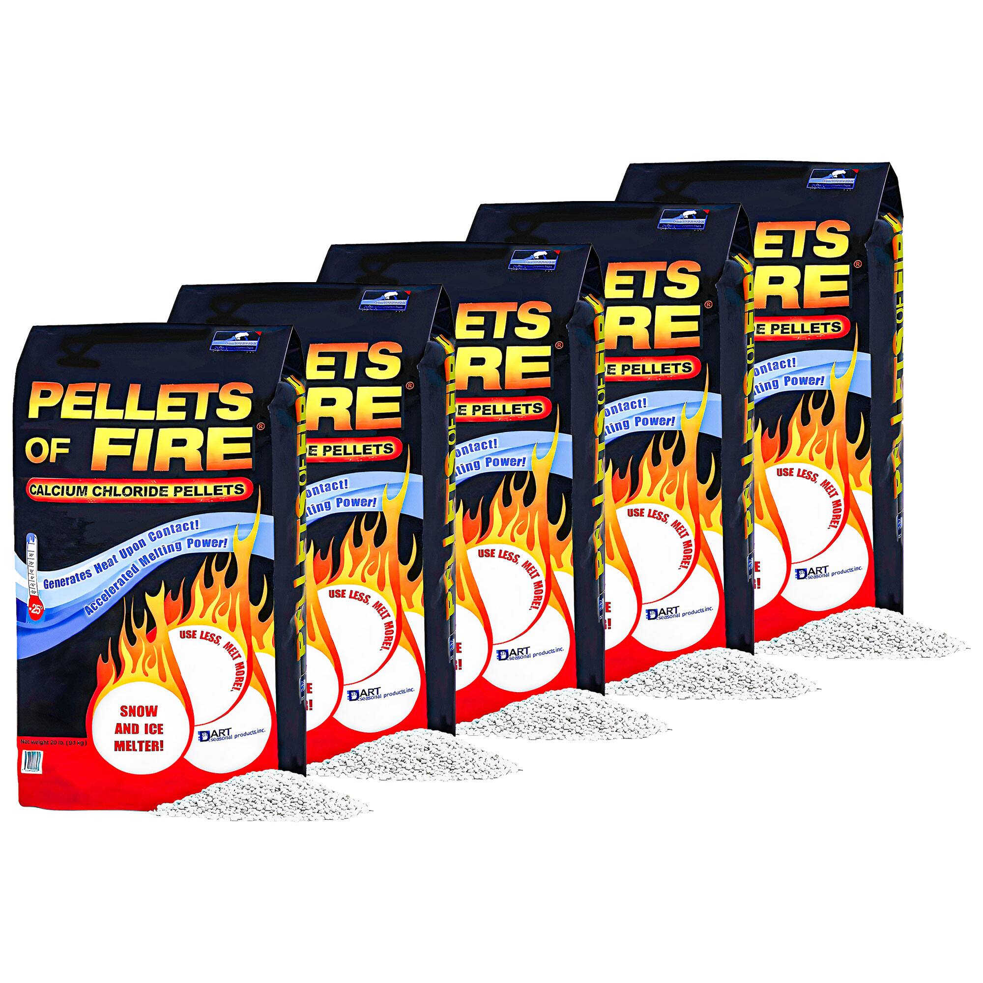 Snow Joe - 5 Pack Pellets of Fire Ice Melter Driveways Sidewalks Concrete, 20 lb - Black