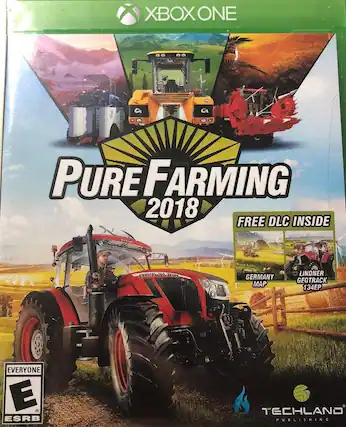 XBOX ONE
PURE FARMING 2018
FREE DLC INSIDE
CRYSTAL 160 ZETOR
GERMANY MAP
LINDNER GEOTRACK 134EP
EVERYONE E
ESRB
TECHLAND PUBLISHING - E (Everyone)