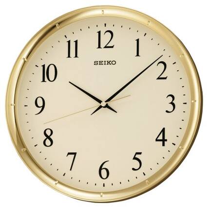 Front. Seiko - Seiko 12" Ultra-Modern Gold-Tone Wall Clock - Gold.
