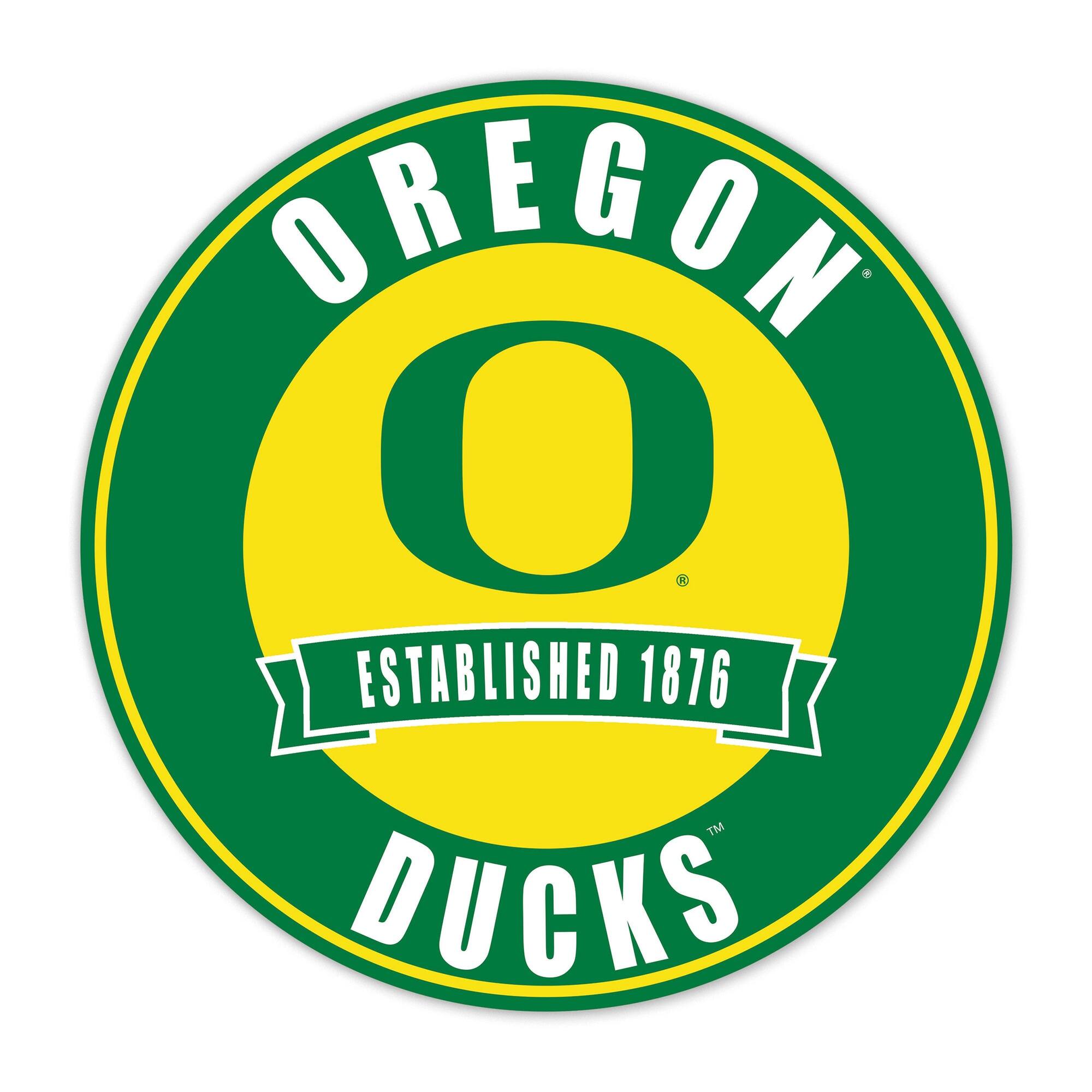 Oregon Ducks 24" Circle with Banner