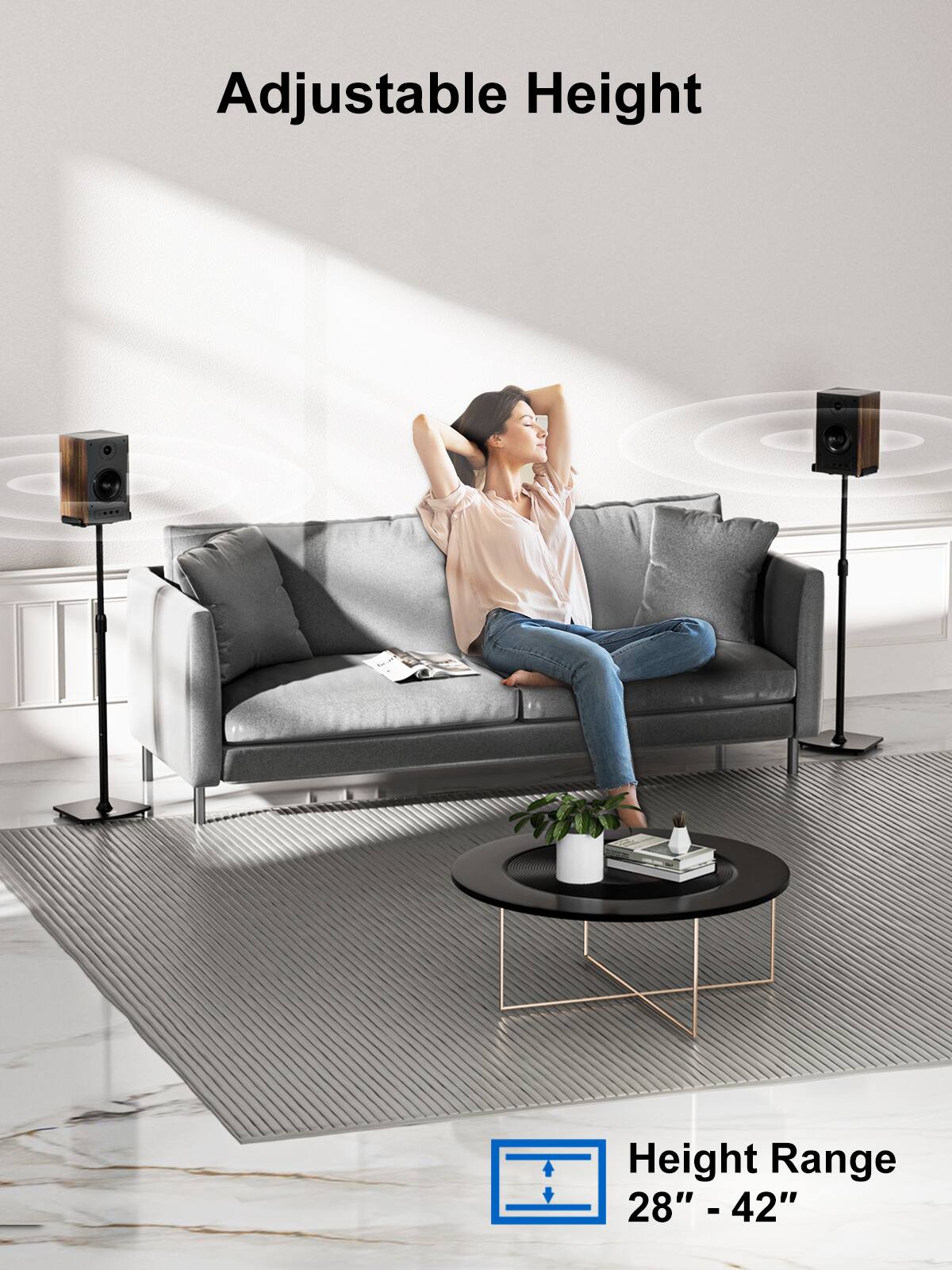 Adjustable Height
Height Range 28" - 42"