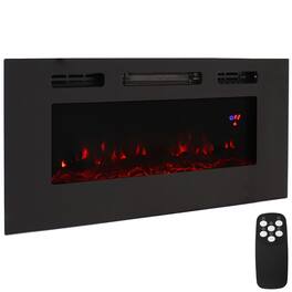 Sunnydaze - 40 in Sophisticated Hearth Indoor Electric Fireplace - Black