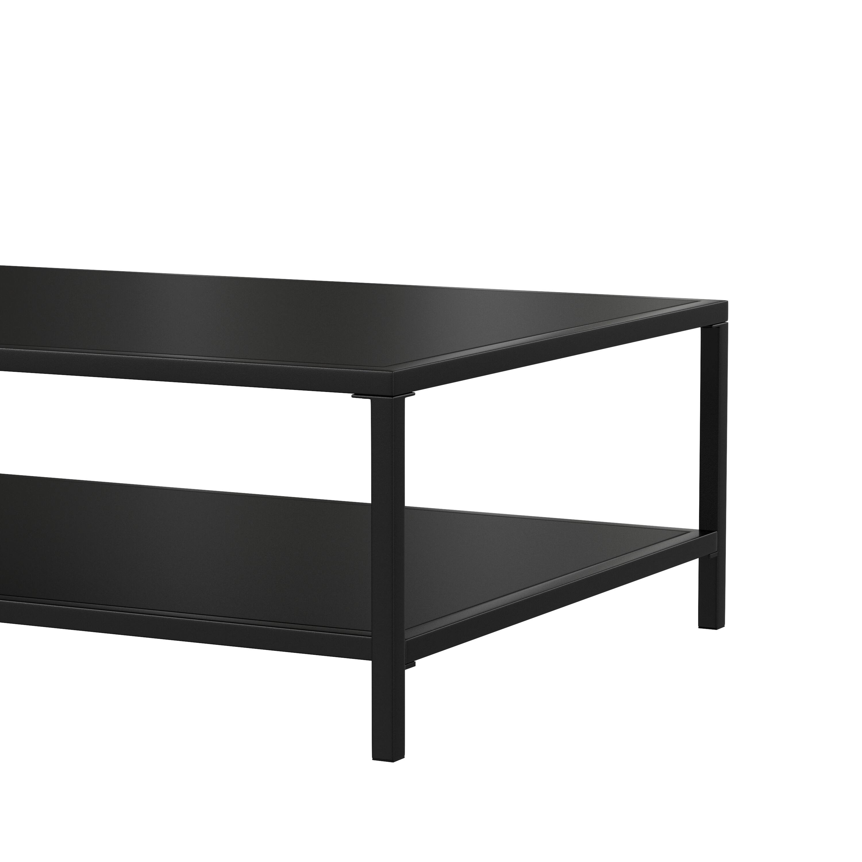 Alt View 9. Emma + Oliver - All-Weather Commercial Grade Indoor/Outdoor Metal 2 Tier Coffee Table - Black.