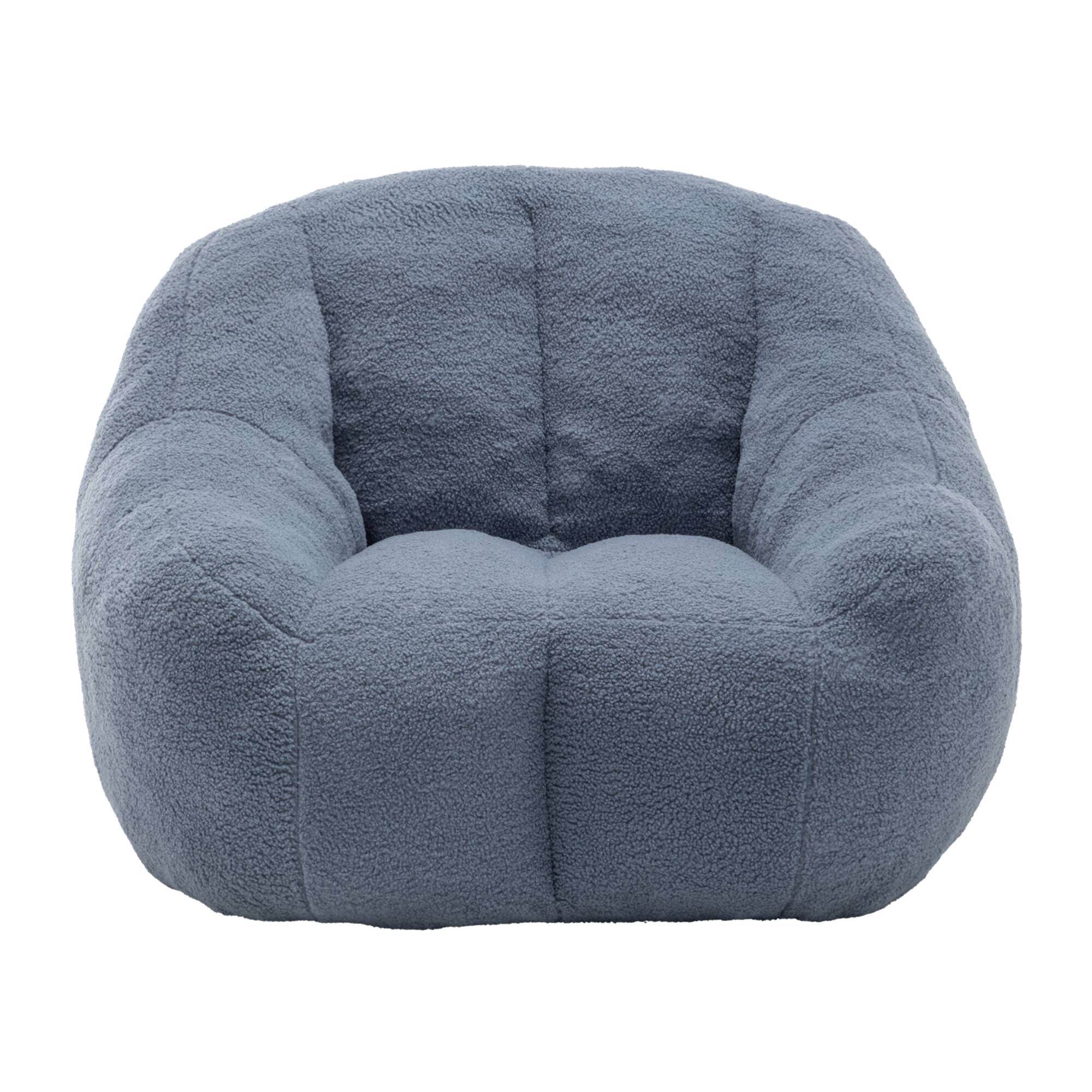 Alt View 8. GOODSILO - Large Faux Fur Bean Bag Chair with Memory Foam Filling for Ultimate Comfort and Support - Light Blue.