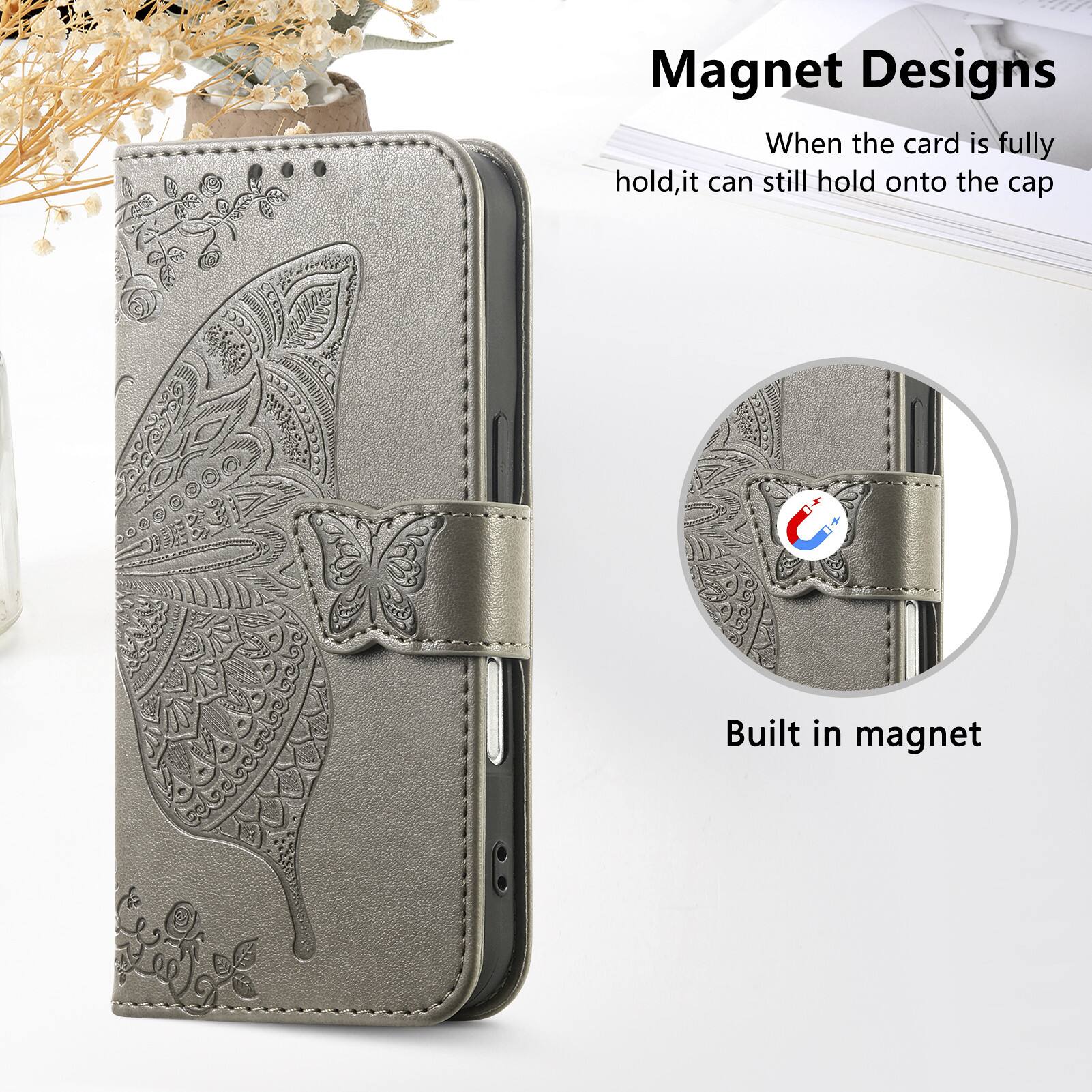 Magnet Designs  
When the card is fully hold, it can still hold onto the cap  
Built in magnet