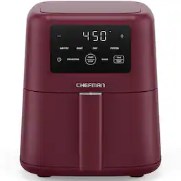 Chefman - TurboFry 3.5 Qt. 4-in-1 Air Fryer, 450°F Max Temp with Nonstick Basket – - Red