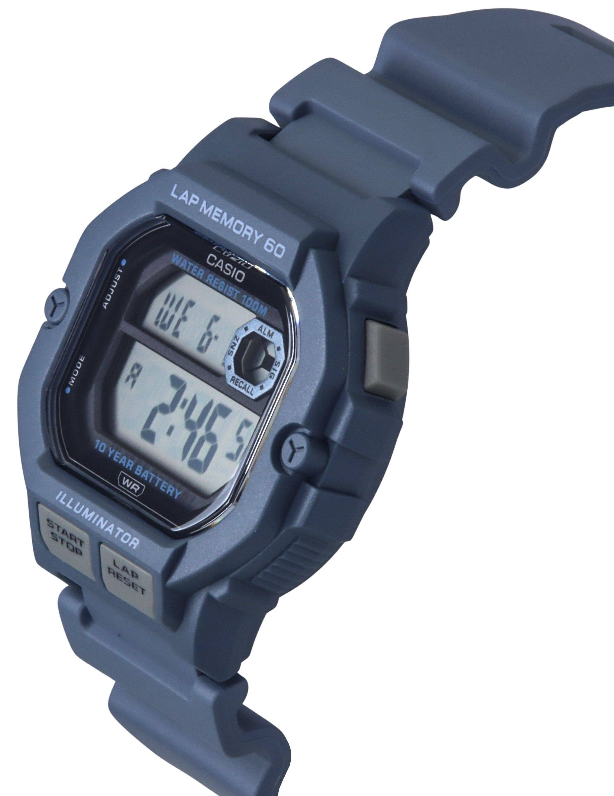 Casio Illuminator LAP Memory 60 Digital Quartz WS 1400H 2AV Mens Watch ...