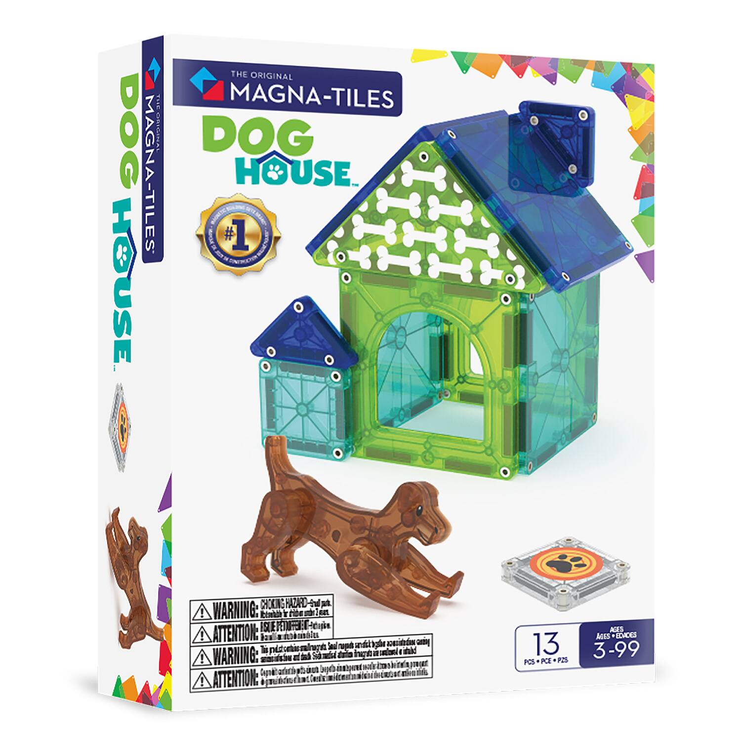 Dog House 13-Piece Magnetic Construction Set, THE ORIGINAL MAGNA-TILES