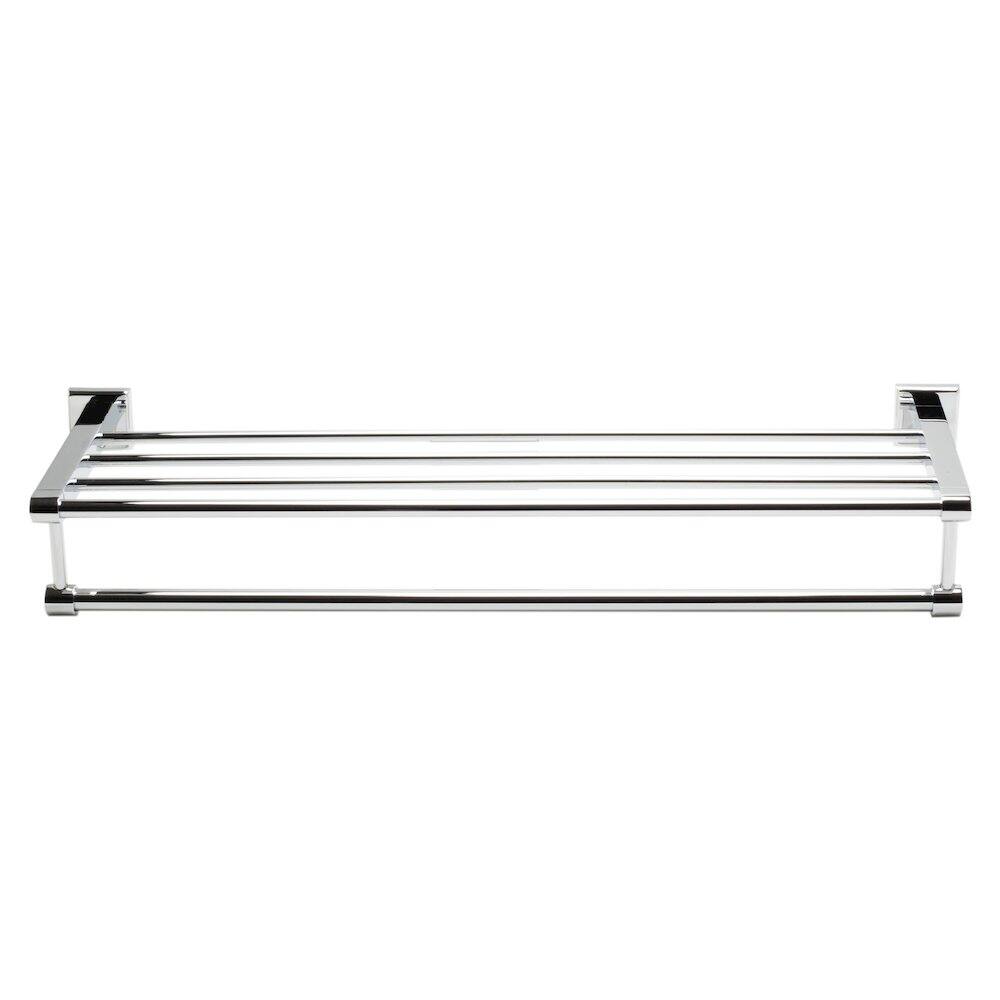 Back. Alfi - Polished Chrome 24 inch Towel Bar & Shelf Bathroom Accessory - Silver.