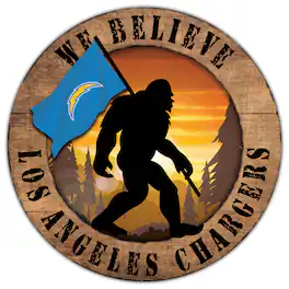 Fan Creations - Los Angeles Chargers 12'' We Believe Bigfoot Circle Sign - Multicolor