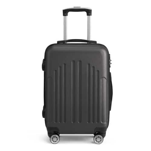 Winado - 20" Airline Approved Small Trolley Case ABS Hardside Suitcase with Double Spinner Wheels & TSA Lock for Travel Business - Dark Gray