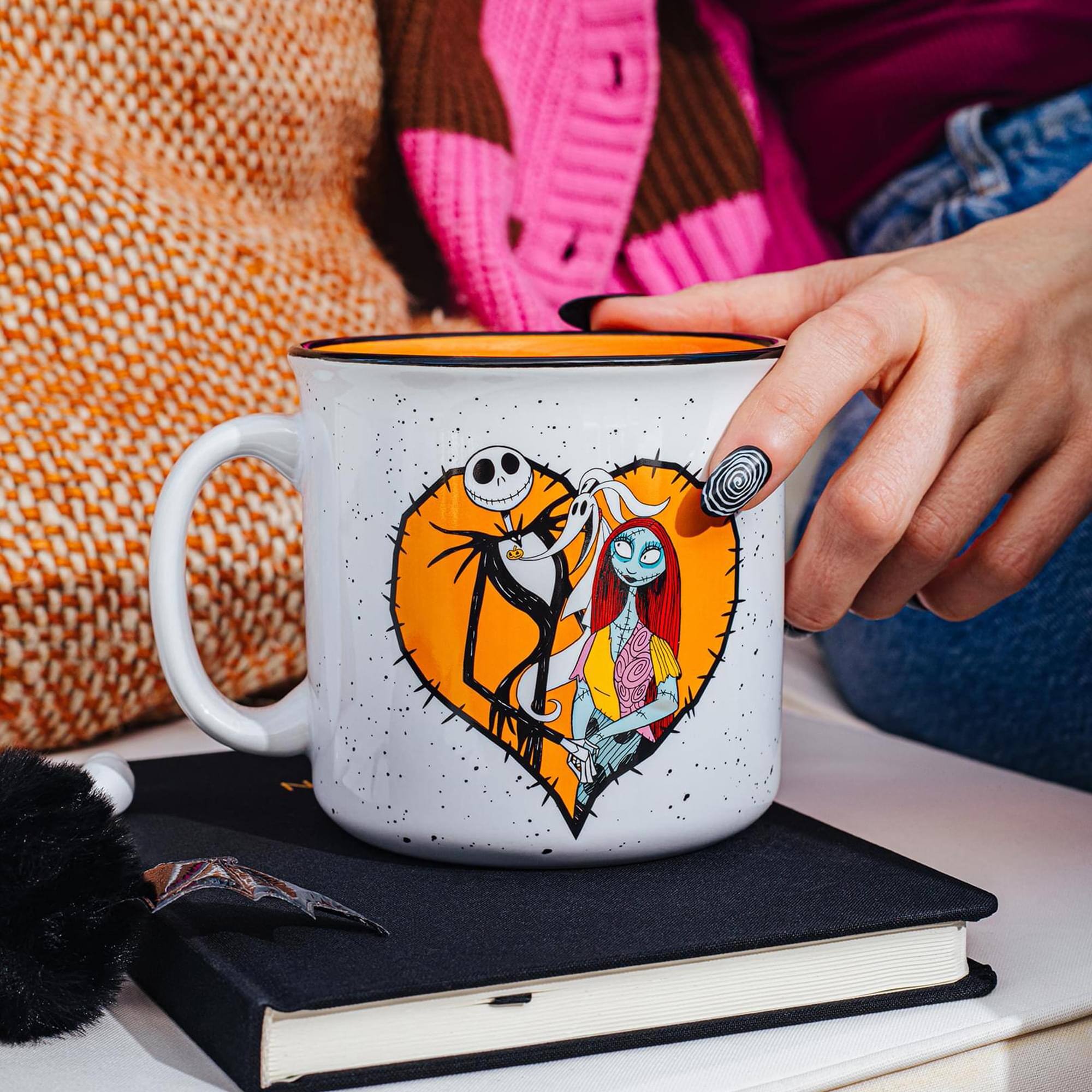 Alt View 4. Disney - Disney The Nightmare Before Christmas Jack, Zero, and Sally 20-Ounce Camper Mug - White.