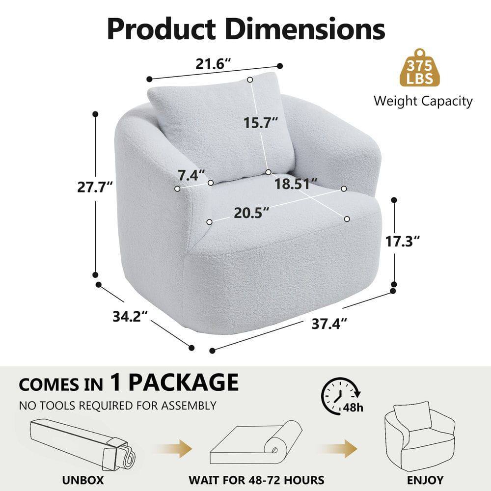 Product Dimensions  
21.6" x 15.7" x 27.7" x 7.4" x 18.51" x 20.5" x 17.3" x 34.2" x 37.4"  
Weight Capacity: 375 LBS  

COMES IN 1 PACKAGE  
NO TOOLS REQUIRED FOR ASSEMBLY  

UNBOX  
WAIT FOR 48-72 HOURS  
ENJOY