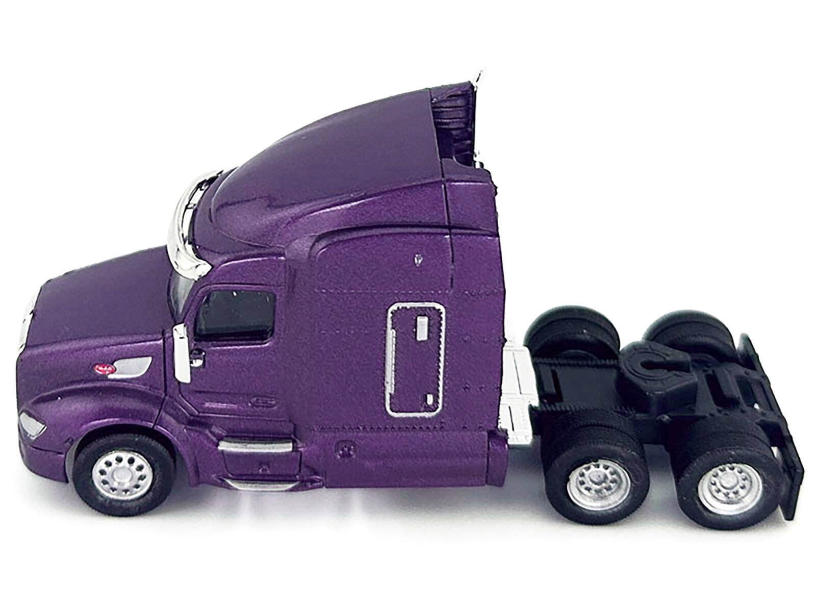 Alt View 2. HO Logistics Replicas - Peterbilt 579 Sleeper Cab Purple Metallic 1/87 (HO) Scale Plastic Model Car by HO Logistics.