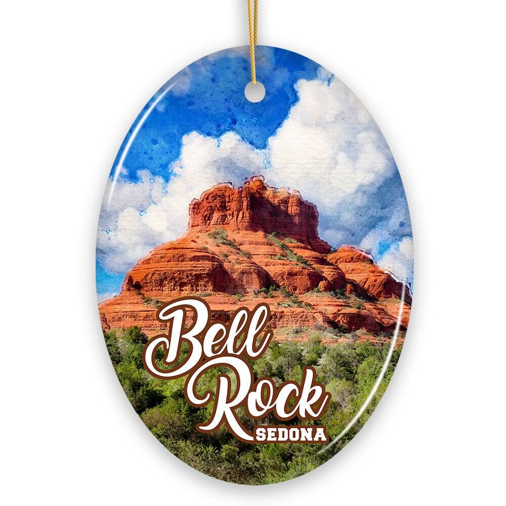 OrnamentallyYou - Bell Rock Sedona Ceramic Ornament Arizona Landmark Souvenir Christmas Decoration for Hikers - Multi-colored