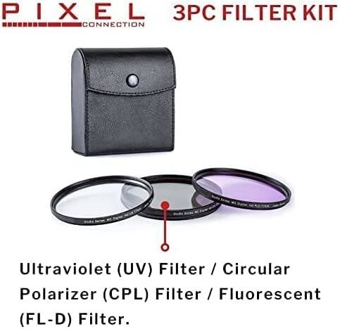 PIXEL CONNECTION  
3PC FILTER KIT  
Ultraviolet (UV) Filter / Circular Polarizer (CPL) Filter / Fluorescent (FL-D) Filter.