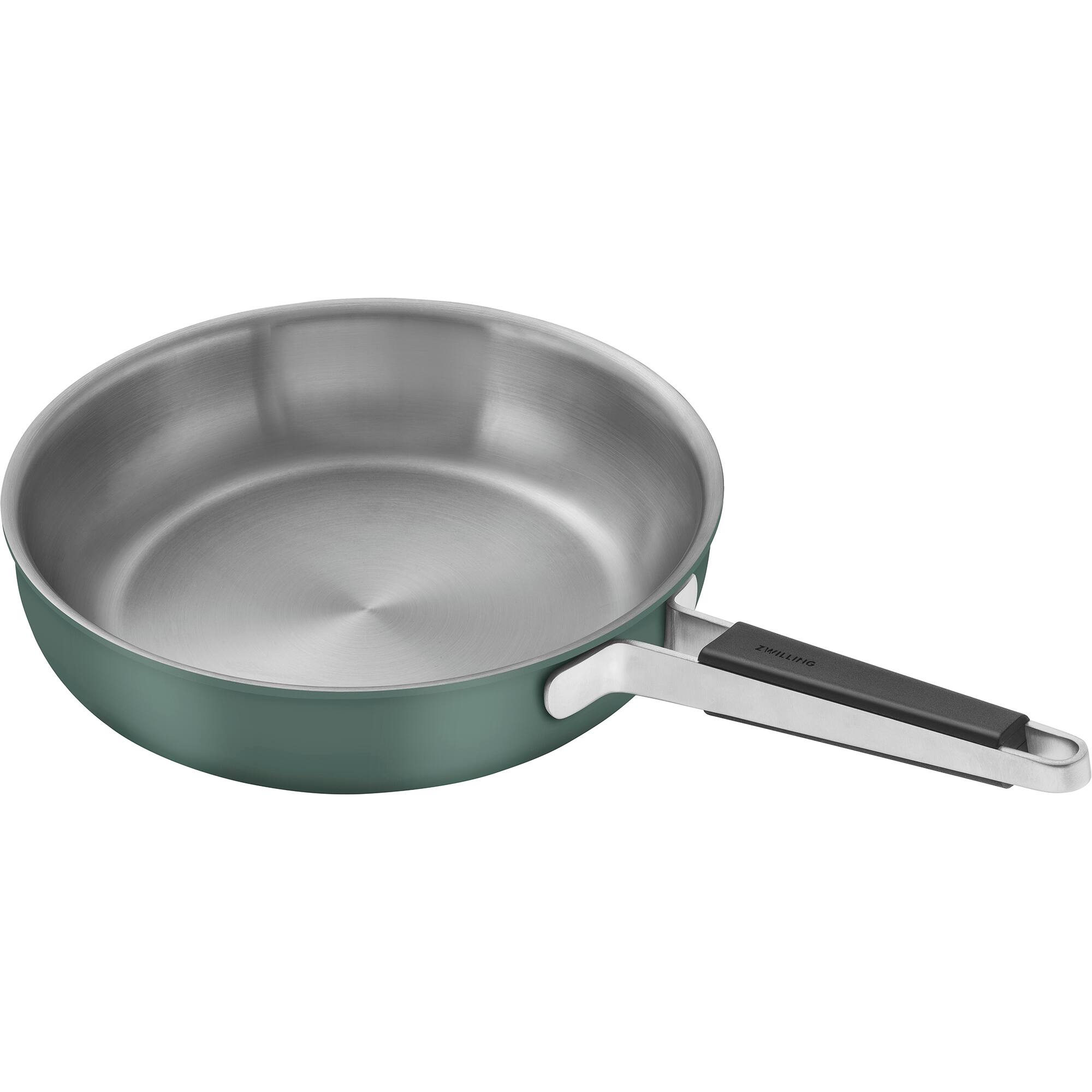 Front. ZWILLING - ZWILLING Pure 11-inch Stainless Steel Fry Pan, Green - Green.