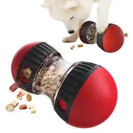 PawsPik - Dual Sphere Treat-Dispensing Rolling Dog Toy - Red