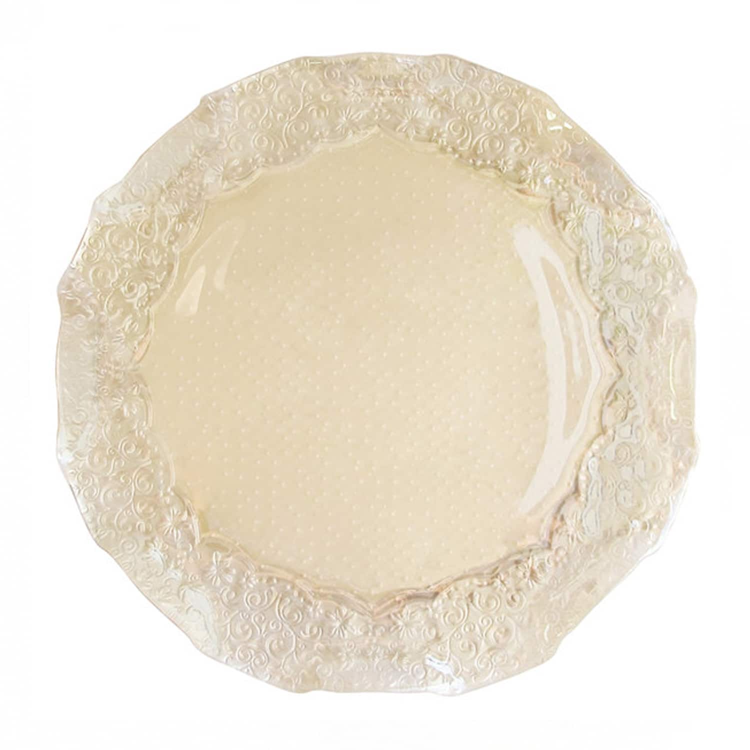 American Atelier - Roberta Iris Luster - Pearl Charger Plate 13" - Beige